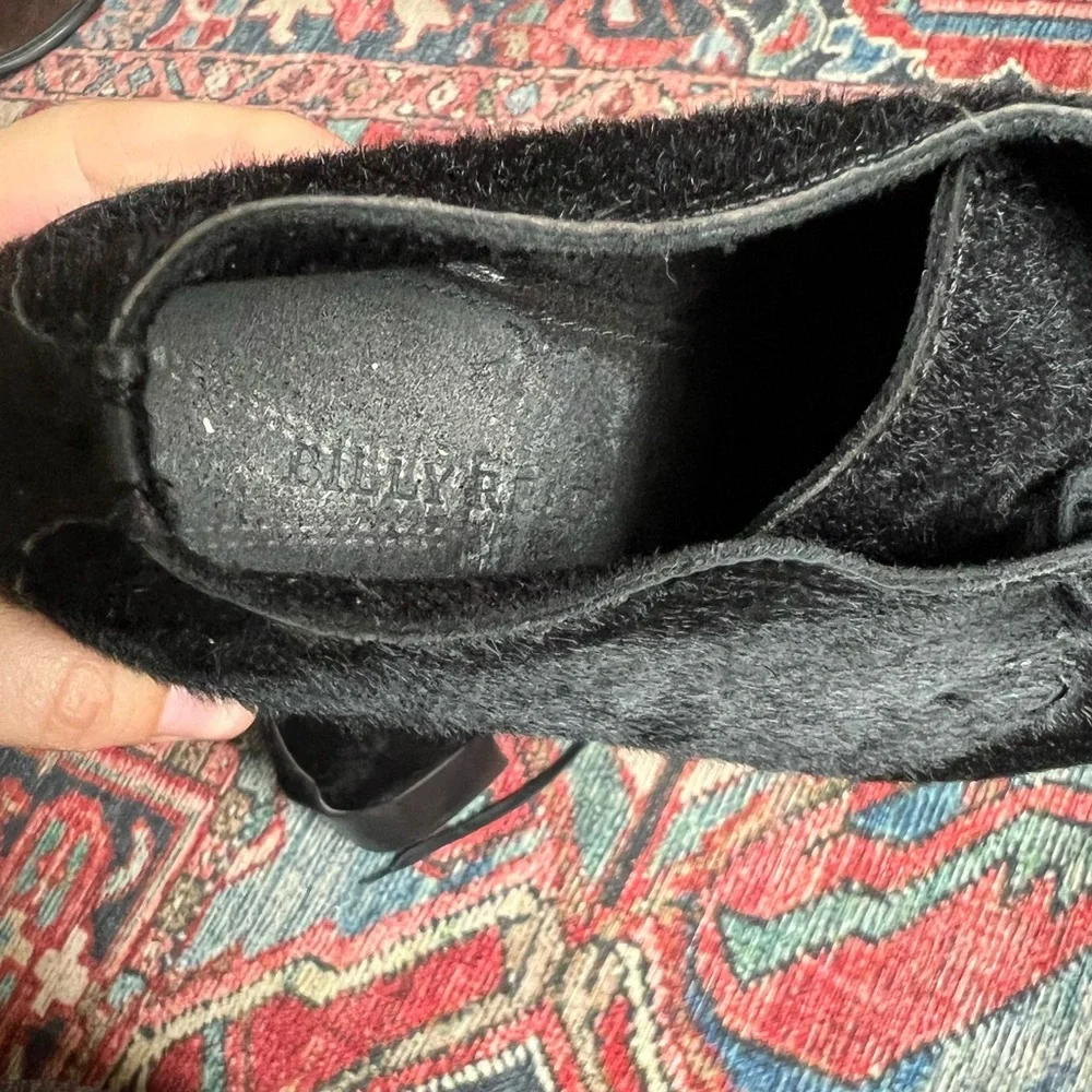 Billy Reid Black Pony Hair Indianola Lace Up Loafers/Low Boots— Size 7 - Picture 2 of 12